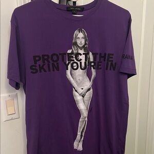 Marc Jacobs "Protect the Skin You're In" purple tee